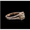 Image 2 : 14KT Rose Gold 1.33ctw Fancy Green Diamond Ring