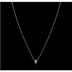 14KT White Gold 0.36ct Diamond Solitaire Necklace