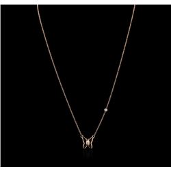 14KT Rose Gold 0.03ct Diamond Butterfly Necklace