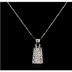 14KT White Gold 0.50ctw Diamond Pendant With Chain