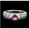 Image 1 : 14KT White Gold 0.43ct Pink Sapphire and Diamond Ring