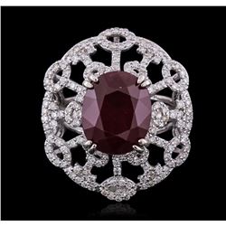 14KT White Gold 8.15ct Ruby and Diamond Ring