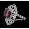 Image 2 : 14KT White Gold 8.15ct Ruby and Diamond Ring