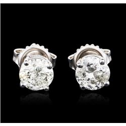 14KT White Gold 1.82ctw Diamond Solitaire Earrings