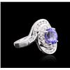 Image 2 : 14KT White Gold 1.91ct Tanzanite and Diamond Ring