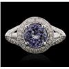 14KT White Gold 1.68ct Tanzanite and Diamond Ring