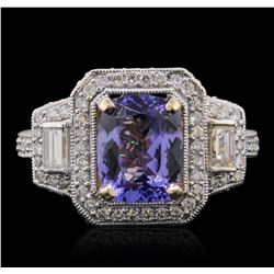 14KT Yellow Gold 2.24ct Tanzanite and Diamond Ring