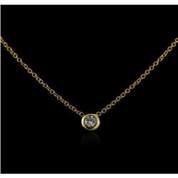 14KT Yellow Gold 0.09ct Diamond Solitaire Necklace