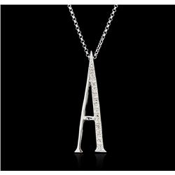 14KT White Gold 0.13ctw Diamond Pendant With Chain