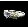 Image 2 : 14KT White Gold 0.70ct Tanzanite and Diamond Ring