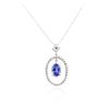 Image 2 : 14KT White Gold 2.16ct Tanzanite and Diamond Pendant With Chain