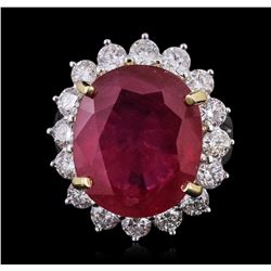 14KT White Gold 13.74ct Ruby and Diamond Ring