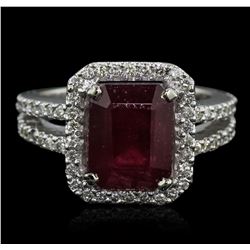 14KT White Gold 5.56ct Ruby and Diamond Ring