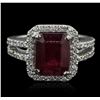 Image 1 : 14KT White Gold 5.56ct Ruby and Diamond Ring