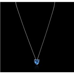 14KT White Gold 3.00ct Topaz Heart Necklace