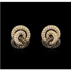 3.60ctw Diamond Earrings - 18KT Yellow Gold