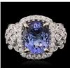 Image 1 : 14KT White Gold 3.50ct Tanzanite and Diamond Ring