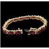 Image 3 : 14KT Yellow Gold 17.86ctw Ruby and Diamond Bracelet