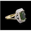 Image 2 : 14KT Yellow Gold 2.29ct Green Tourmaline and Diamond Ring