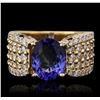 Image 1 : 14KT Yellow Gold 2.24ct Tanzanite and Diamond Ring