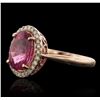 Image 2 : 14KT Rose Gold 2.95ct Tourmaline and Diamond Ring