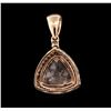 Image 2 : 14KT Rose Gold 3.51ct Morganite and Diamond Pendant