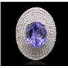 Image 1 : 14KT White Gold 5.82ct Tanzanite and Diamond Ring