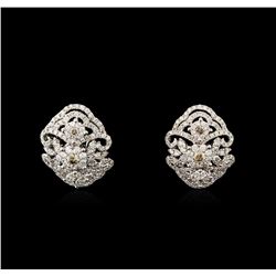 2.87ctw Diamond Earrings - 14KT White Gold