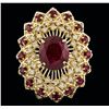 Image 1 : 14KT Yellow Gold 8.29ctw Ruby and Diamond Ring