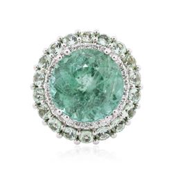 18KT White Gold 13.45ctw Tourmaline and Diamond Ring