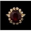 Image 1 : 8.17ct Ruby and Diamond Ring - 14KT Yellow Gold