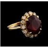 Image 2 : 8.17ct Ruby and Diamond Ring - 14KT Yellow Gold