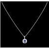 Image 2 : 14KT White Gold 1.36ct Tanzanite and Diamond Pendant With Chain