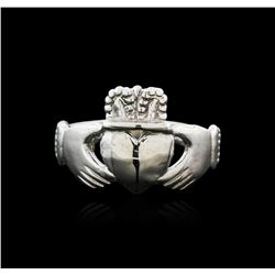 14KT White Gold Heart and Crown Ring