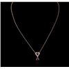 Image 2 : 14KT Rose Gold 0.84ct Ruby and Diamond Pendant With Chain