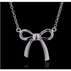 14KT White Gold Bow Necklace