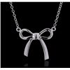 Image 1 : 14KT White Gold Bow Necklace