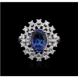 18KT White Gold 3.53ct Tanzanite and Diamond Ring