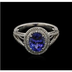 14KT White Gold 1.95ct Tanzanite and Diamond Ring