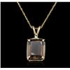 Image 1 : 14KT Yellow Gold 4.00ct Topaz Pendant With Chain