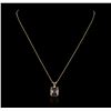 Image 2 : 14KT Yellow Gold 4.00ct Topaz Pendant With Chain
