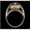 Image 3 : 14KT Yellow Gold 1.56ct Ruby and Diamond Ring