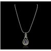 Image 2 : 14KT Two-Tone Gold 5.73ct Tanzanite and Diamond Pendant With Chain