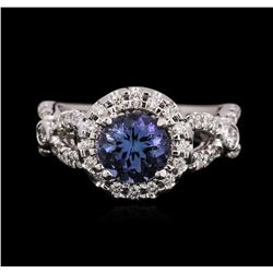 14KT White Gold 1.20ct Tanzanite and Diamond Ring