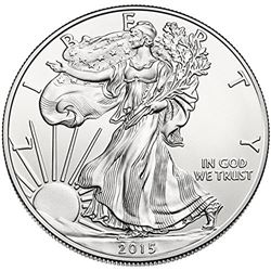 2015 American Silver Eagle Dollar Gem BU Coin