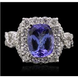 14KT White Gold 2.38ct Tanzanite and Diamond Ring