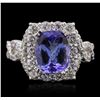 Image 1 : 14KT White Gold 2.38ct Tanzanite and Diamond Ring