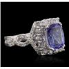 Image 2 : 14KT White Gold 2.38ct Tanzanite and Diamond Ring