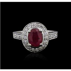 14KT White Gold 1.18ct Ruby and Diamond Ring