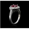 Image 3 : 14KT White Gold 1.18ct Ruby and Diamond Ring